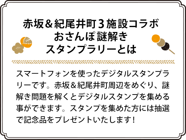 赤坂＆紀尾井町3施設コラボ　おさんぽ謎解きスタンプラリーとは